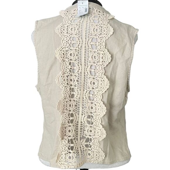 Maurices Linen Blend Vert, Cream/Tab with ivory lace women’s Sz M NEW 🏷 - Picture 13 of 13